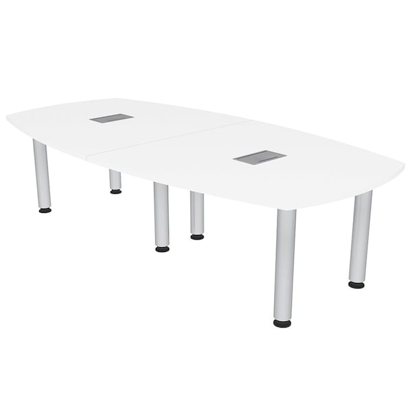 45 in W, 96 in L, 29 in H, Engineered Wood Top, White